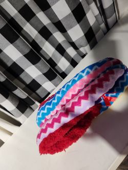 Plush Chevron Print Slippers