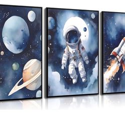 Spaceman Set Of 4 Canvas Prints 