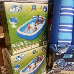 🌊🏖️ H2O GO! 10FT Inflatable Family Lounge Pool w/ Bench – BRAND NEW! 🏖️🌊
