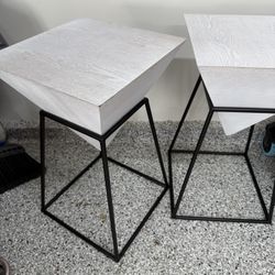 Modern Geometric Side Tables – Set of 2 (Accent / End Tables)