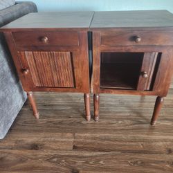 Anthropologie end table pair