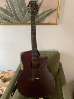 Orange wood guitar