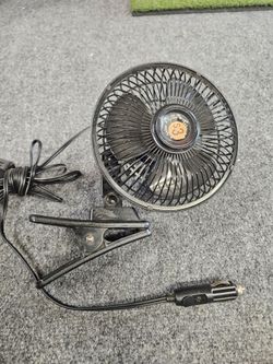 Fans.  Plug in cigarettes light outlet.  Oscillating & clamp-on freature