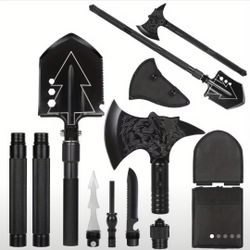 Axe/ Shovel Portable Survival Kit+ Storage Bag/ Backpack.  Heavy Duty Metal Multifunctional Outdoors Survival Tools.  Camping Gardening Trekking Hikin