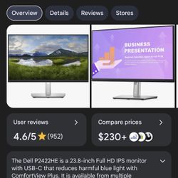 Dell 24” 1080p Monitor With USB C
