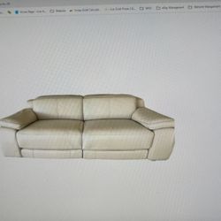 Nicolletti And Calia White Leather Sofa 90 Inch