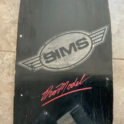 Vtg Sims “PRO MODEL” Rare w Skegs(NO EDGES) & Original Sims Bindings 