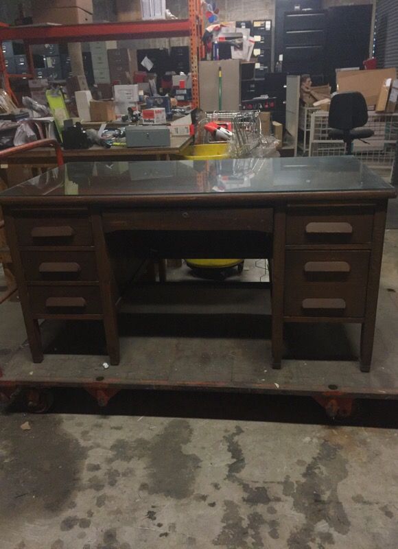 Antique wood desk Imperial desk furniture Evansville Indiana
