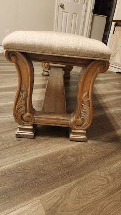 Beautiful carved wood bench