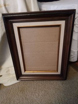 Dark Wood Picture Frame with Gold Accent 11.75x13.75