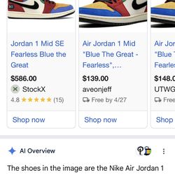 Air Jordan 1 Mid "Blue The Great - Fearless" g...