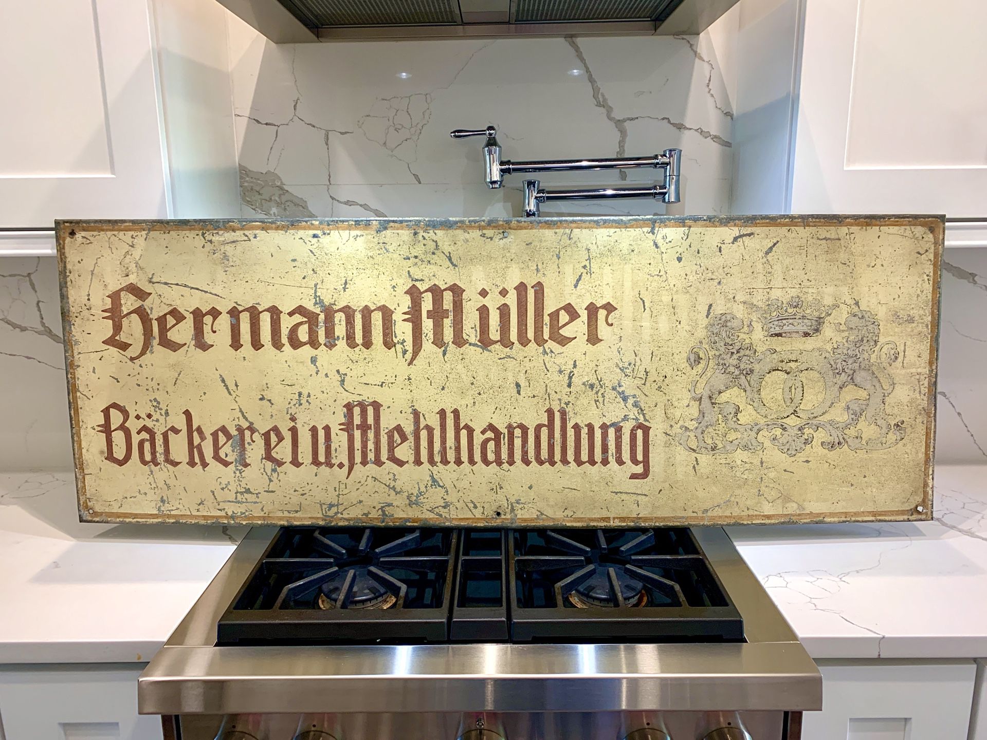 Original 52”x18” Metal German Backerei (Bakery) sign