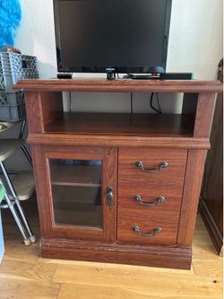 Wooden TV Stand/microwave cart/storage unit