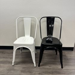Industrial Metal Dining Chairs – Set of 2 – $45