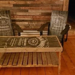Jack Daniel's Adirondack Chairs And Table 
