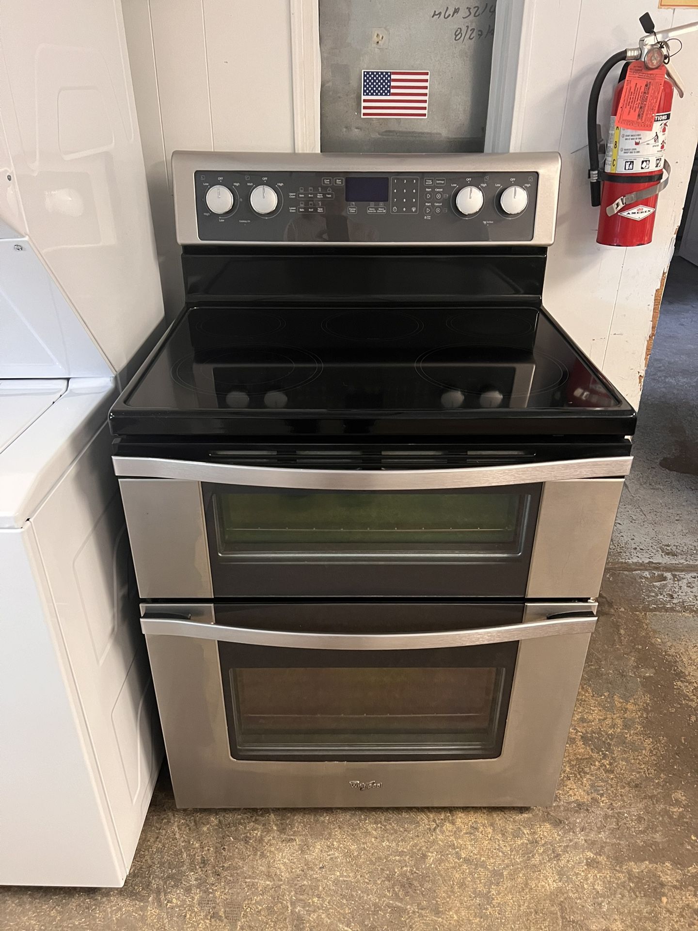 Whirlpool Stainless Steel Doble Oven Stove Used