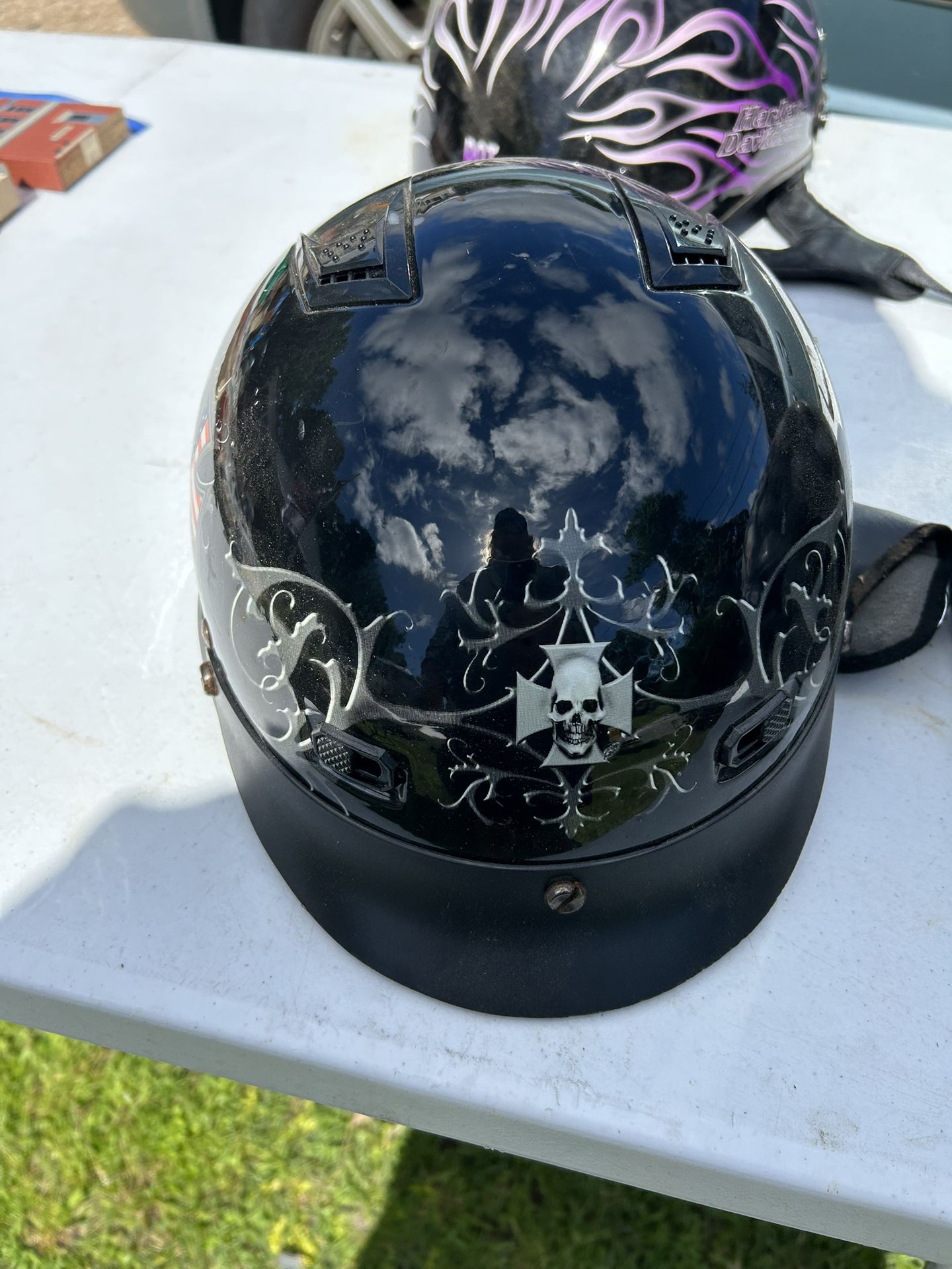 red baron skull motorcycle h110 helmet XL