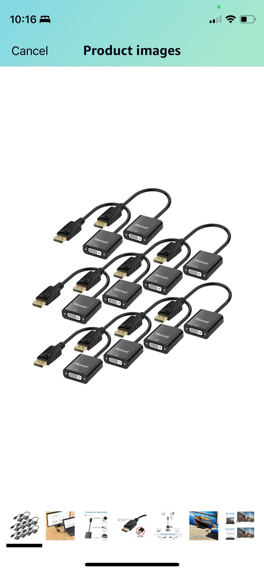 DisplayPort (DP) to DVI Adapter, 10 Pack, Gold-Plated Display Port to DVI-D Adapter (Male to Female) Compatible with Computer, Desktop, Laptop, PC, Mo