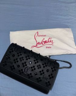 Christian Louboutin Black Embellished Leather Crossbody with Chain Strap