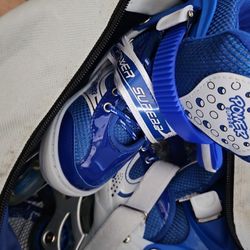 Kids Rollerblades With Pads And Helmit, Carrying Bag Included