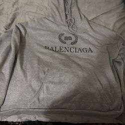 Balenciaga Logo Grey Hoodie 