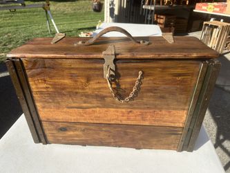 Antique Ammunition Box w/leather handle and all original hardware
