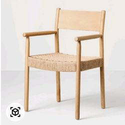 💥P312#12 $70 ‼️only 1  Available  Wood & Cane Captain Dining Chair Natural - Hearth & Hand™ with Magnolia