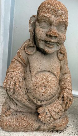 Smiling Laughing Good Luck Buddha Cement Statue Over 2 Feet Tall! Over 100 Pounds!