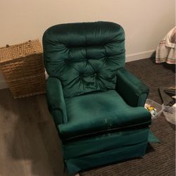 Green Velvet Rocking Chair 