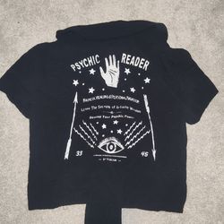 hot topic psychic reader button down celestial shirt