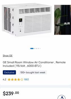 GE Small Room Window Air Conditioner,  (115-Volt, 6000-BTU)