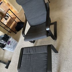 IKEA POANG Chair + Ottoman 