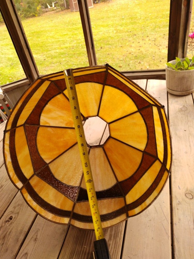 Vintage stained glass hanging lamp
