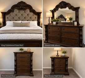 Ashley Maylee King Bedroom Set – 4 Piece – Excellent Condition