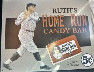 Babe Ruth Tin Sign