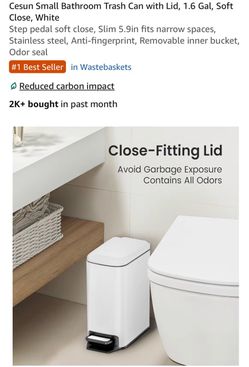 Cesun Small Bathroom Trash Can with Lid