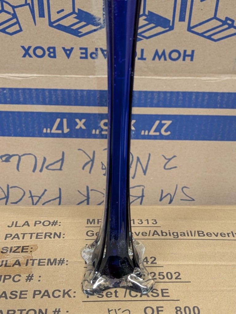 Blue Glass Vases (Qty 12)