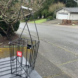 Tennis Ball Retriever Pickup Hopper Basket Serving Tennis Court Basket like New