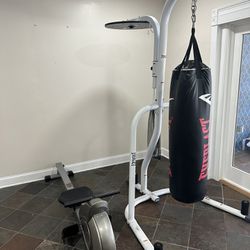 Punching Bag With Stand +Rowing Machine  In great condition for sale together