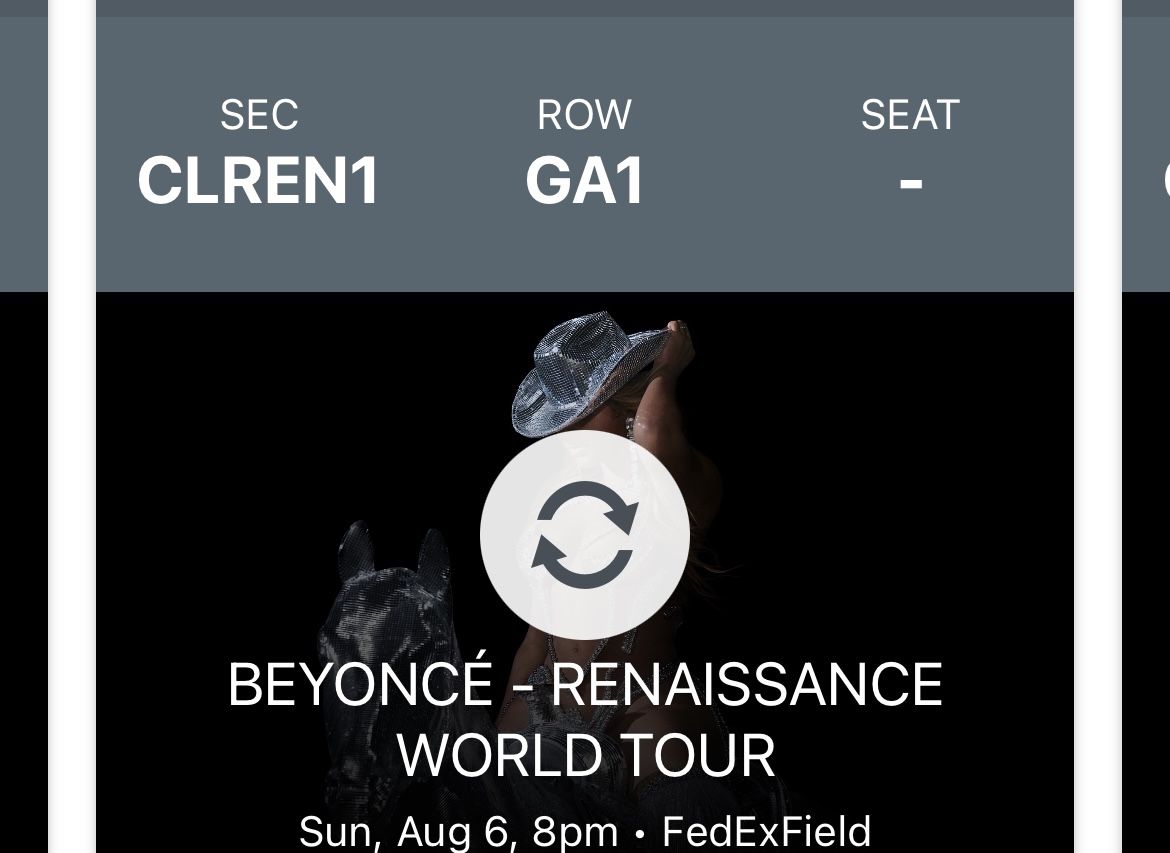 Club Renaissance !! Beyoncé Tickets Washington DC