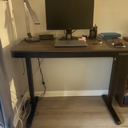 Adjustable standing/sitting desk