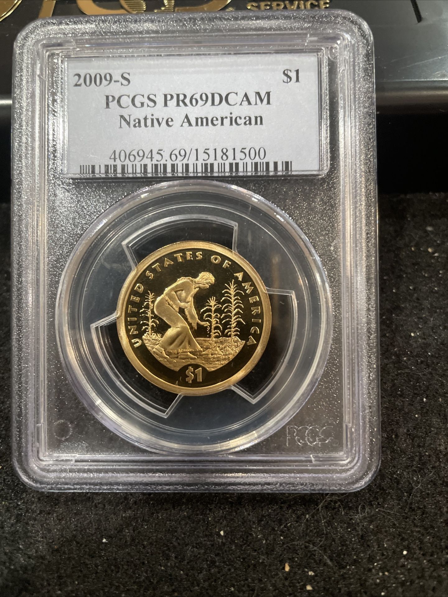 2009 S Gem Proof Native American Dollar Graded At PR69 With A Deep Cameo U-17