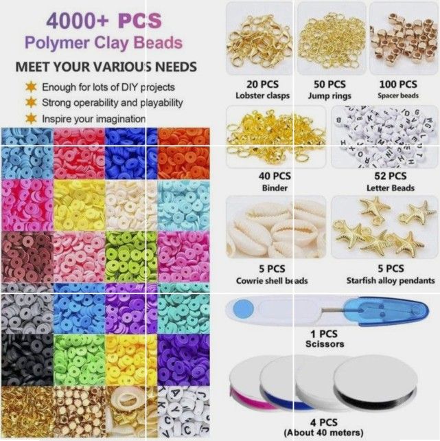 Clay Beads Set For Jewelry Making.