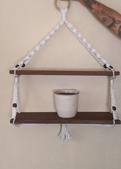 Macrame boho shelves!!