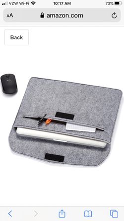 AmazonBasics 13 Inch Felt Macbook Laptop Sleeve Case - Light Grey
