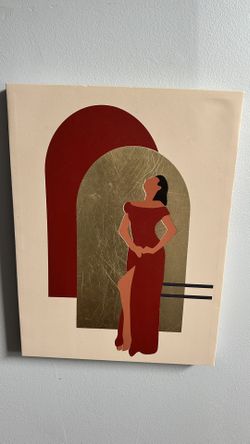 Canvas Framed Print Divine Latina Red Gold