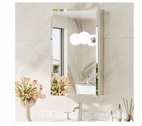 Tokeshimi recessed medicine cabinet with beveled mirror