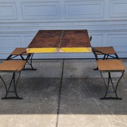 Vintage Milwaukee Camping Picnic Bench