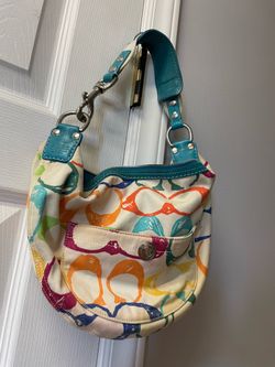 Coach Signature Print Canvas Hobo Bag