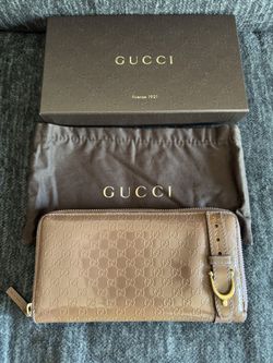 Authentic Gucci Guccissima Micro GG Buckle Continental Wallet 
